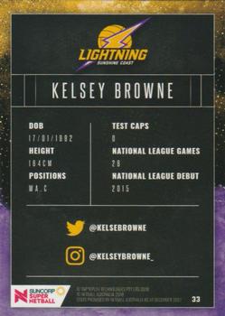 2018 Tap 'N' Play Suncorp Super Netball #33 Kelsey Browne Back
